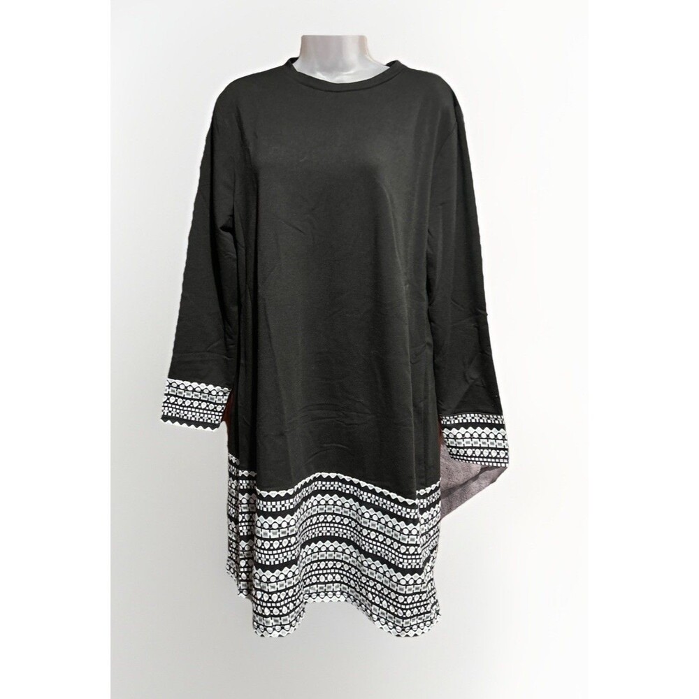 Exclusive Black and White Dress Size Xl Long Sleeves New w Tags